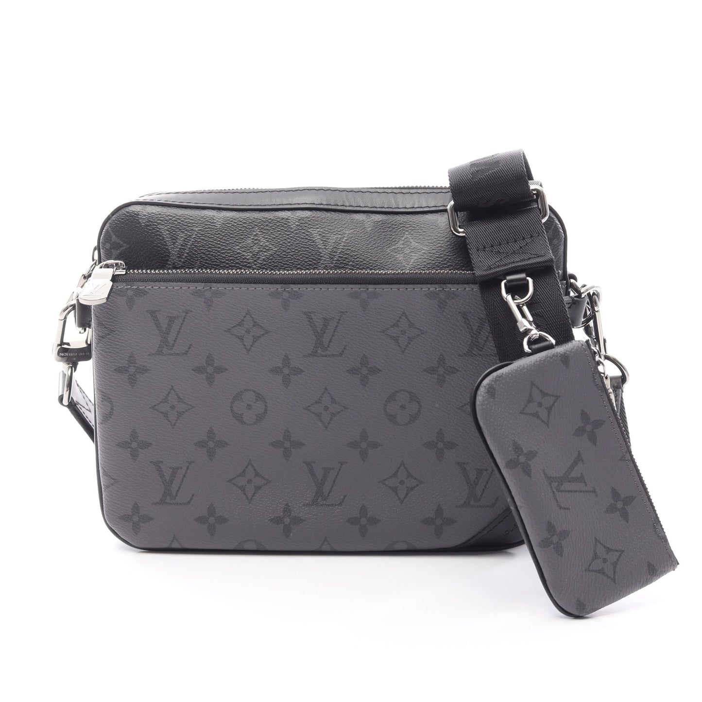 トリオ メッセンジャー モノグラム エクリプス ショルダーバッグ PVC レザー ブラック グレー ルイヴィトン バッグ LOUIS VUITTON