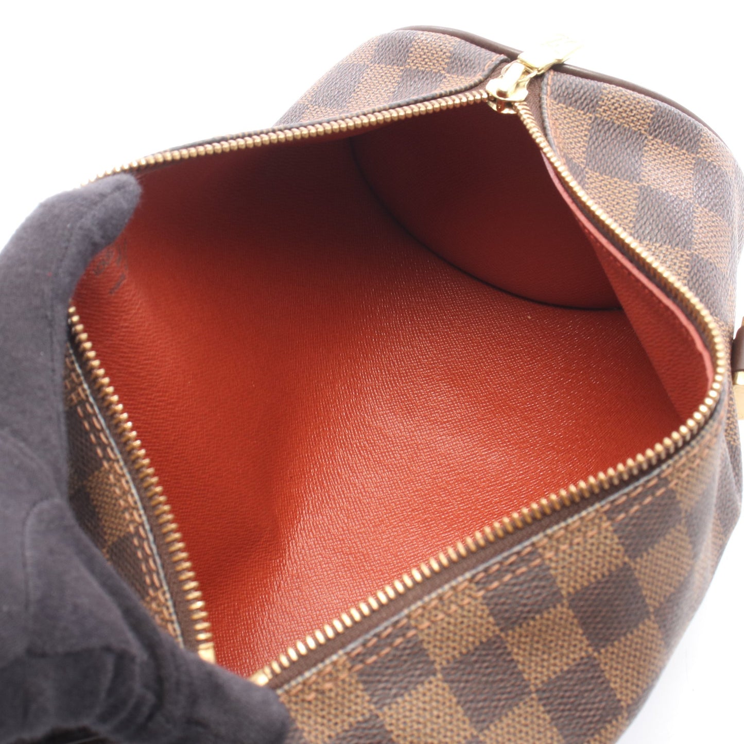 パピヨン26 ダミエエベヌ ハンドバッグ PVC レザー ブラウン ルイヴィトン バッグ LOUIS VUITTON