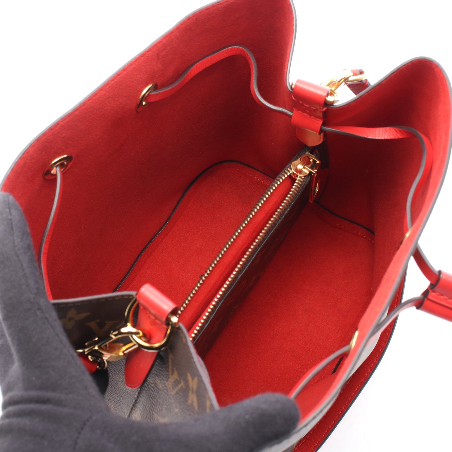 ネオノエ モノグラム コクリコ ショルダーバッグ PVC レザー ブラウン レッド ルイヴィトン バッグ LOUIS VUITTON