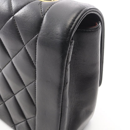 マトラッセ ダイアナフラップ チェーンショルダーバッグ ラムスキン ブラック ゴールド金具 シャネル バッグ CHANEL