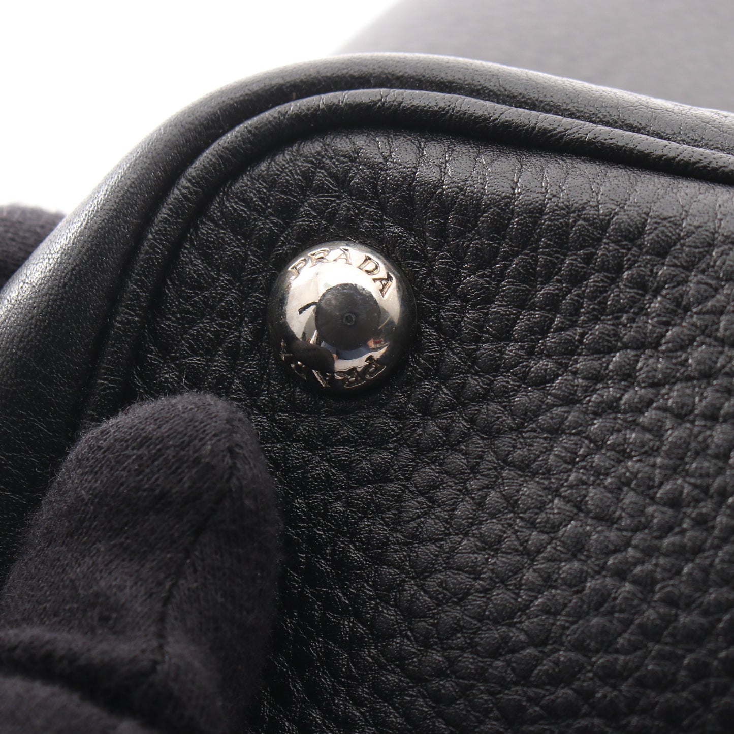 トライアングルロゴ 2WAY ハンドバッグ トートバッグ レザー ブラック プラダ バッグ PRADA