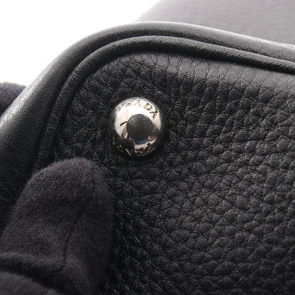 トライアングルロゴ 2WAY ハンドバッグ トートバッグ レザー ブラック プラダ バッグ PRADA