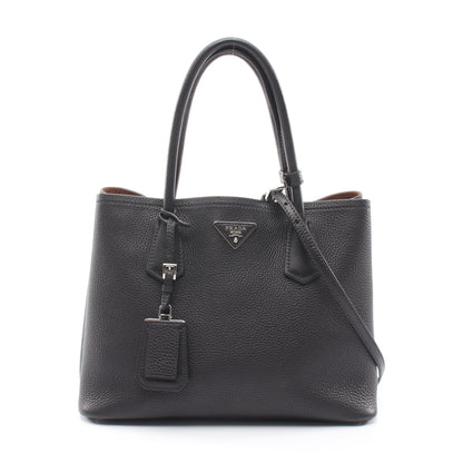 トライアングルロゴ 2WAY ハンドバッグ トートバッグ レザー ブラック プラダ バッグ PRADA