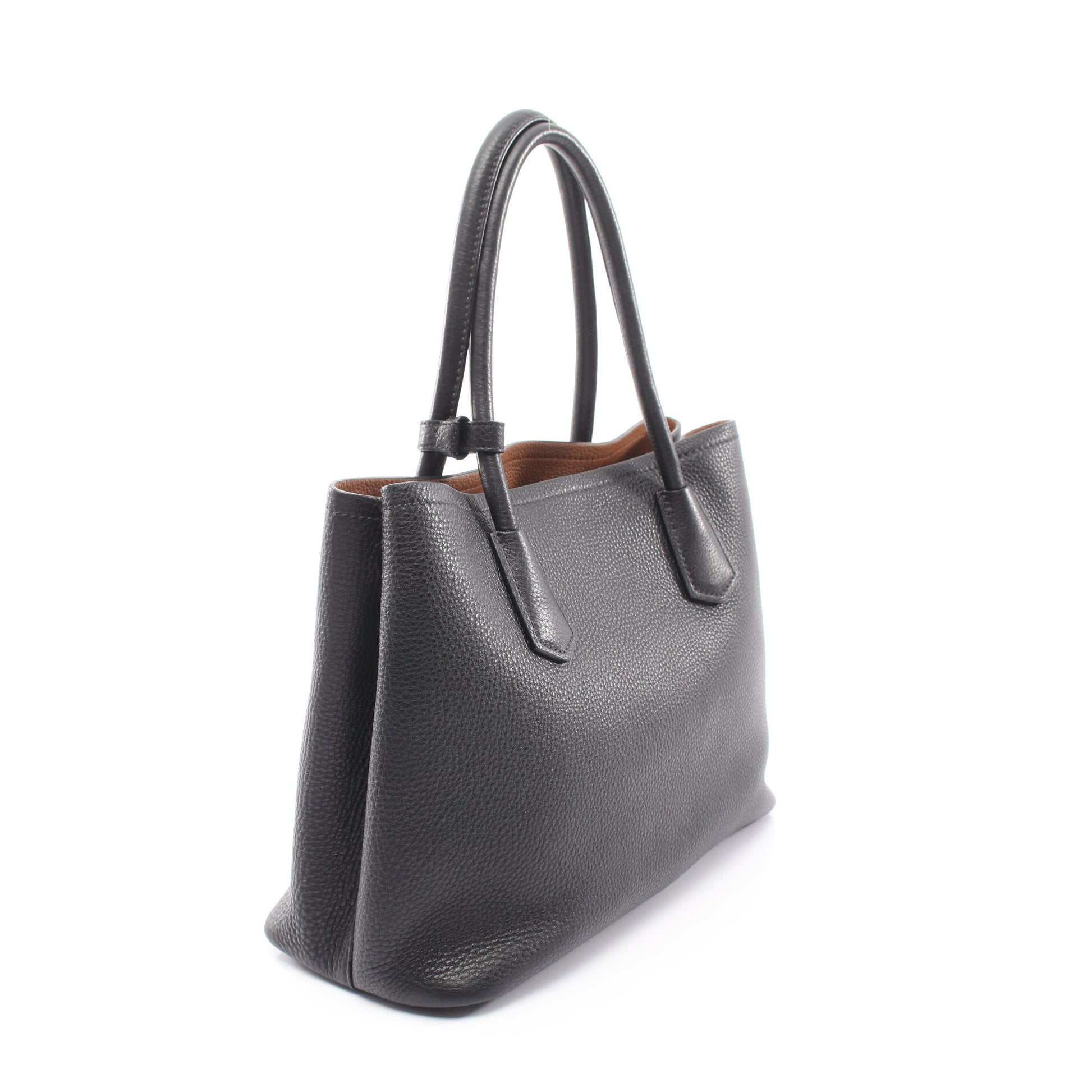 トライアングルロゴ 2WAY ハンドバッグ トートバッグ レザー ブラック プラダ バッグ PRADA
