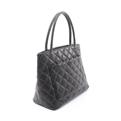 復刻トート ハンドバッグ トートバッグ キャビアスキン ブラック シルバー金具 シャネル バッグ CHANEL