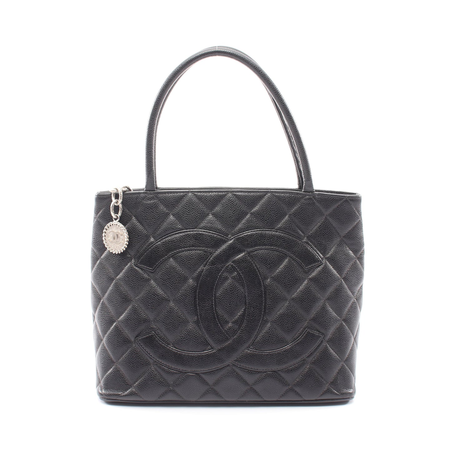 復刻トート ハンドバッグ トートバッグ キャビアスキン ブラック シルバー金具 シャネル バッグ CHANEL