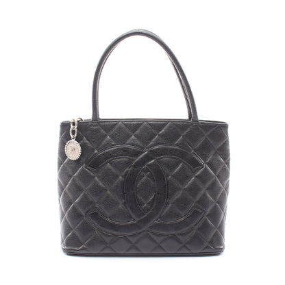 復刻トート ハンドバッグ トートバッグ キャビアスキン ブラック シルバー金具 シャネル バッグ CHANEL