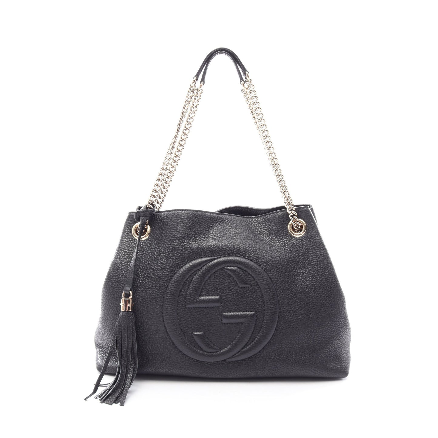 ソーホー インターロッキングG チェーンショルダーバッグ レザー ブラック グッチ バッグ GUCCI