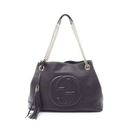 ソーホー インターロッキングG チェーンショルダーバッグ レザー ブラック グッチ バッグ GUCCI
