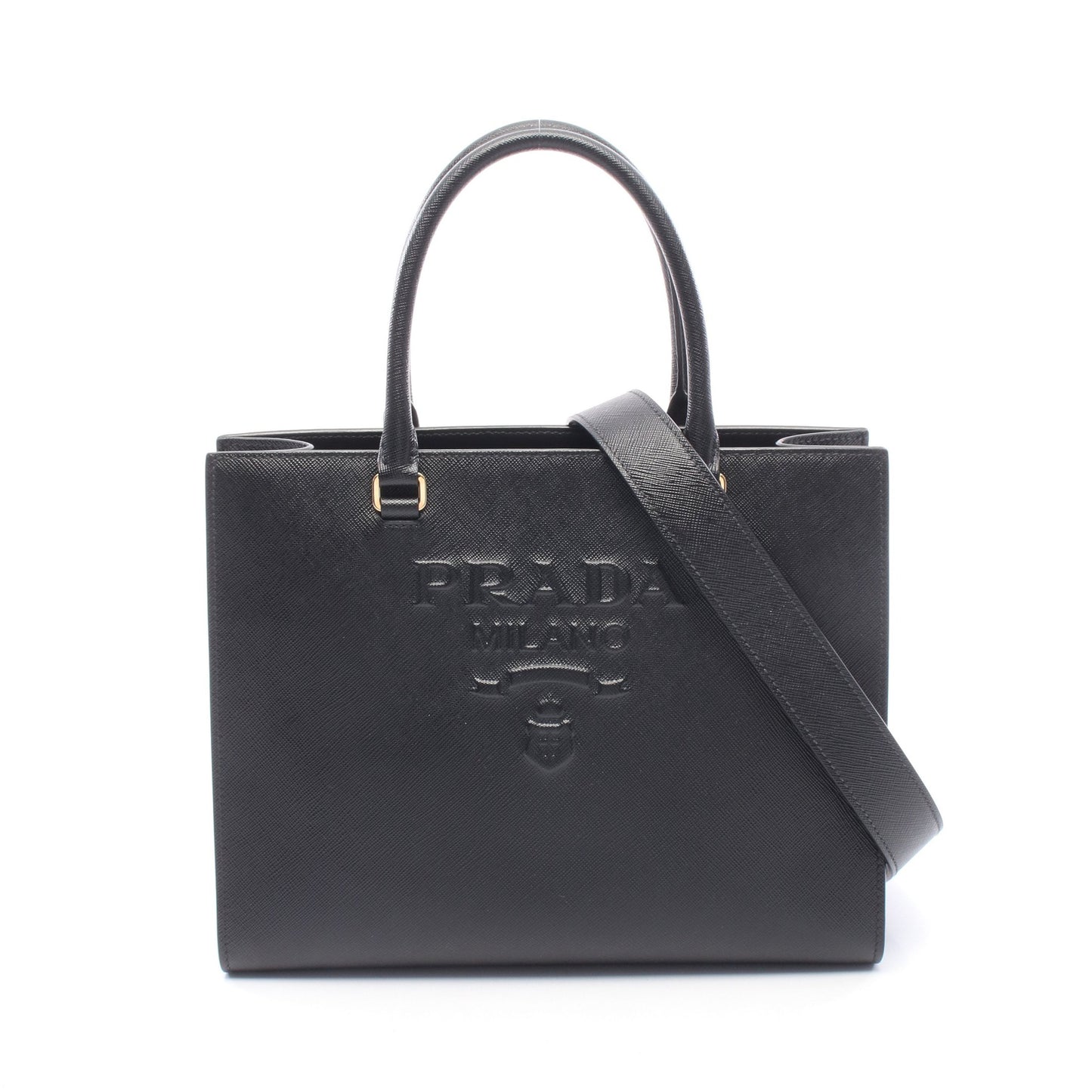 SAFFIANO LUX 2WAY ハンドバッグ サフィアーノレザー ブラック プラダ バッグ PRADA