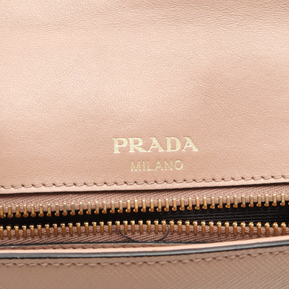 フラップ チェーンショルダーバッグ サフィアーノレザー ピンクベージュ プラダ バッグ PRADA