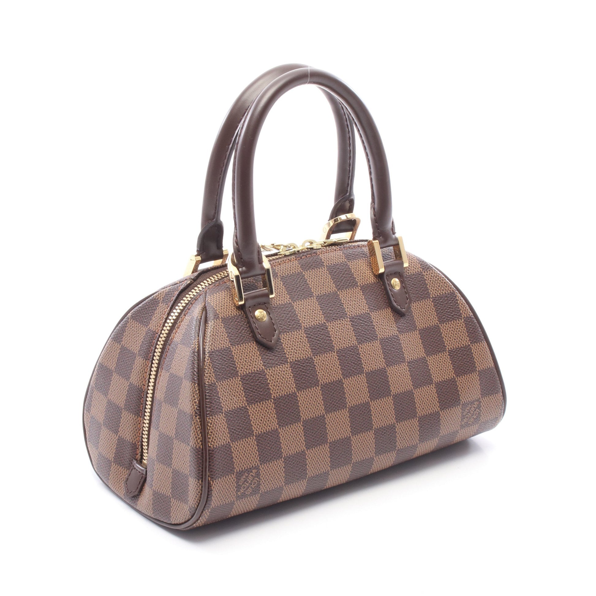 リベラ ミニ ダミエエベヌ ハンドバッグ PVC レザー ブラウン ルイヴィトン バッグ LOUIS VUITTON