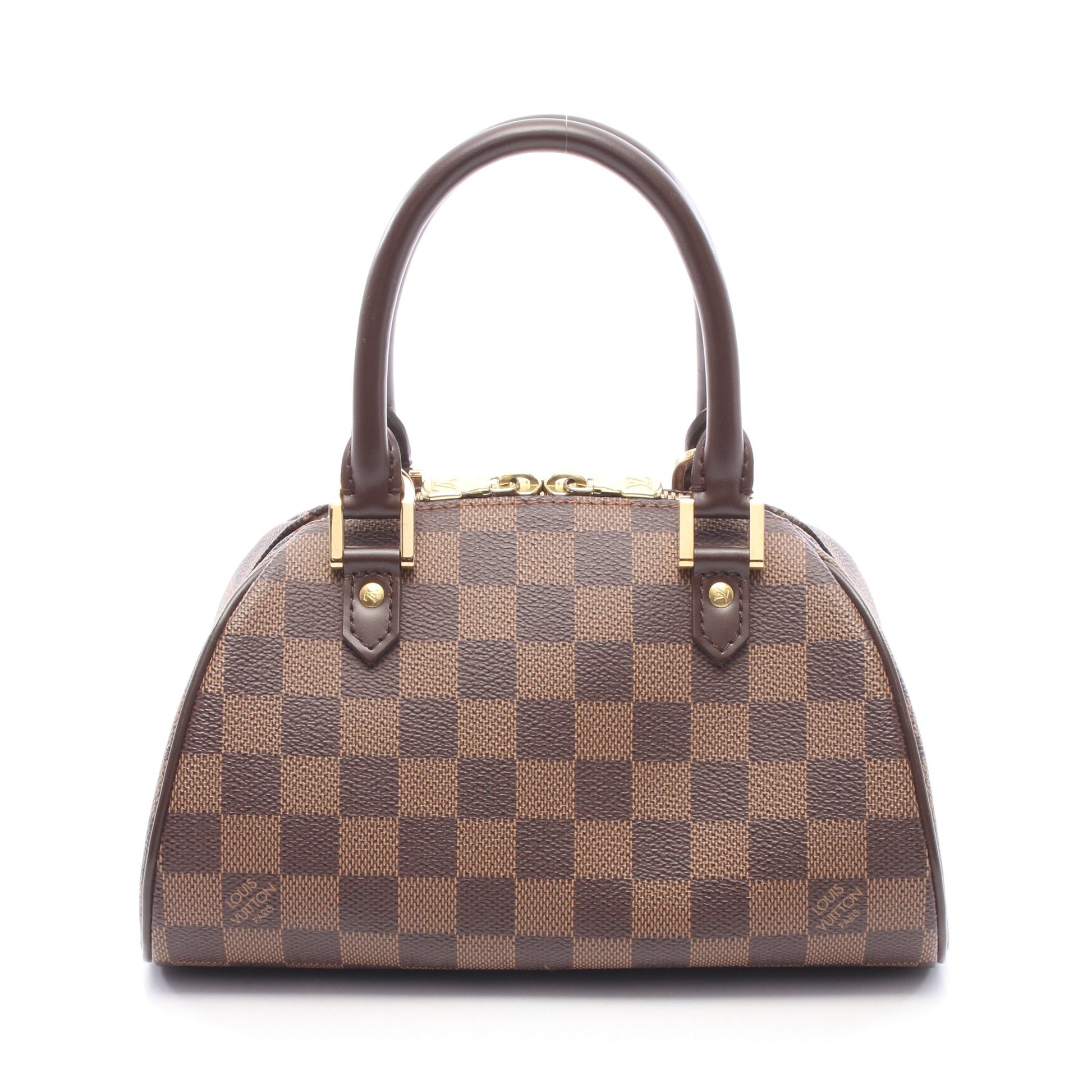 リベラ ミニ ダミエエベヌ ハンドバッグ PVC レザー ブラウン ルイヴィトン バッグ LOUIS VUITTON