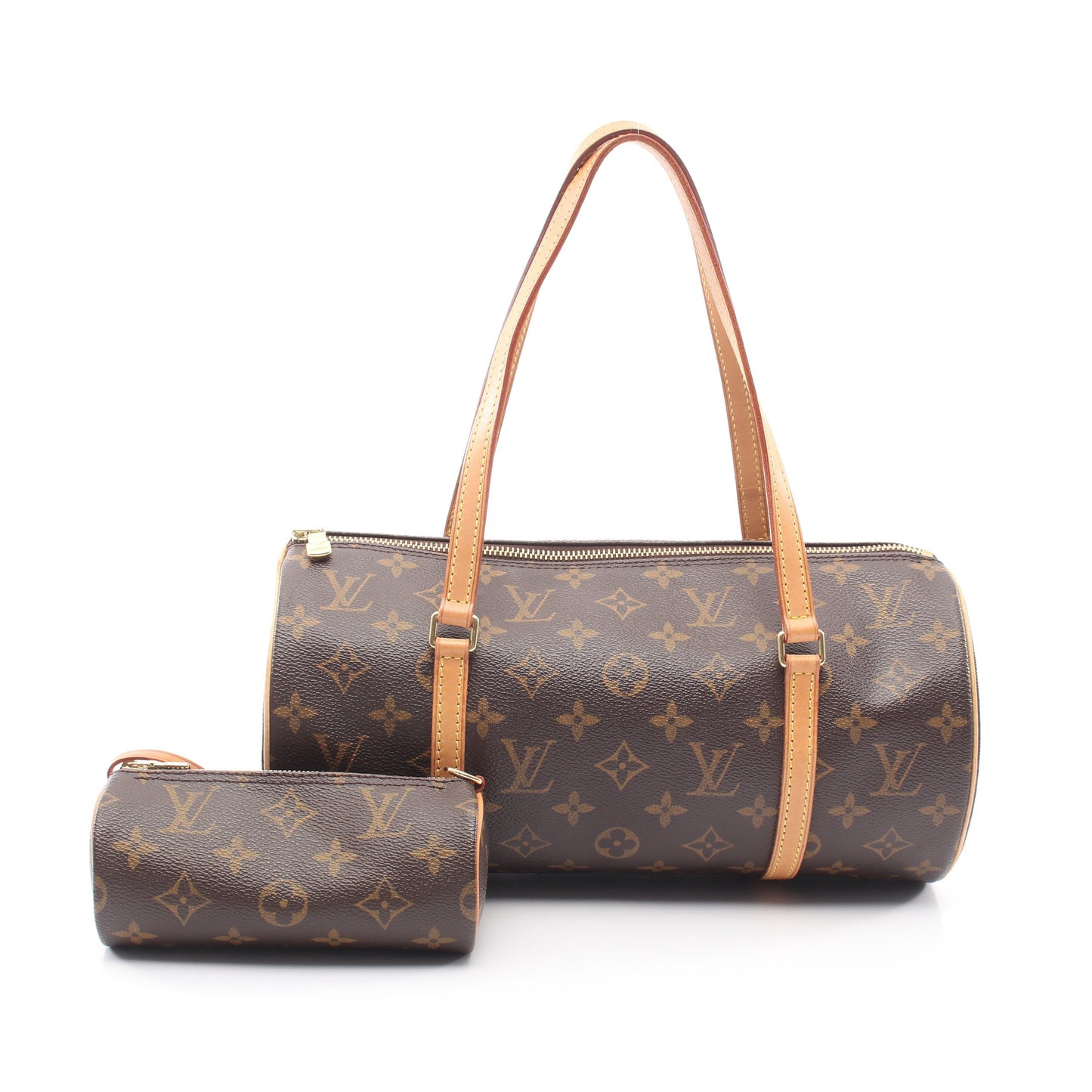 パピヨン30 モノグラム ハンドバッグ PVC レザー ブラウン ルイヴィトン バッグ LOUIS VUITTON