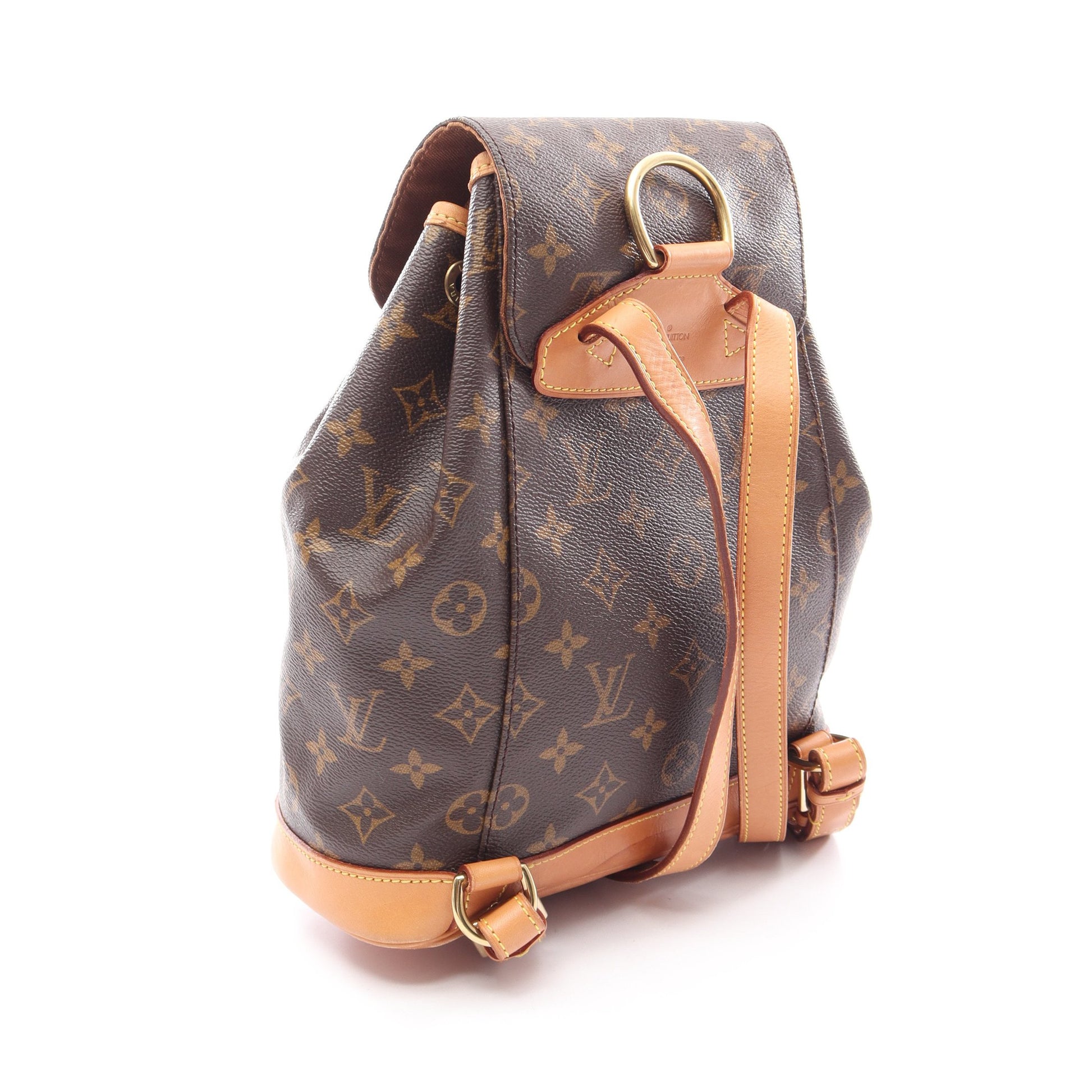 モンスリMM モノグラム バックパック リュックサック PVC レザー ブラウン ルイヴィトン バッグ LOUIS VUITTON
