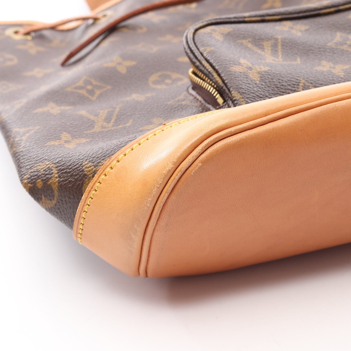 モンスリMM モノグラム バックパック リュックサック PVC レザー ブラウン ルイヴィトン バッグ LOUIS VUITTON