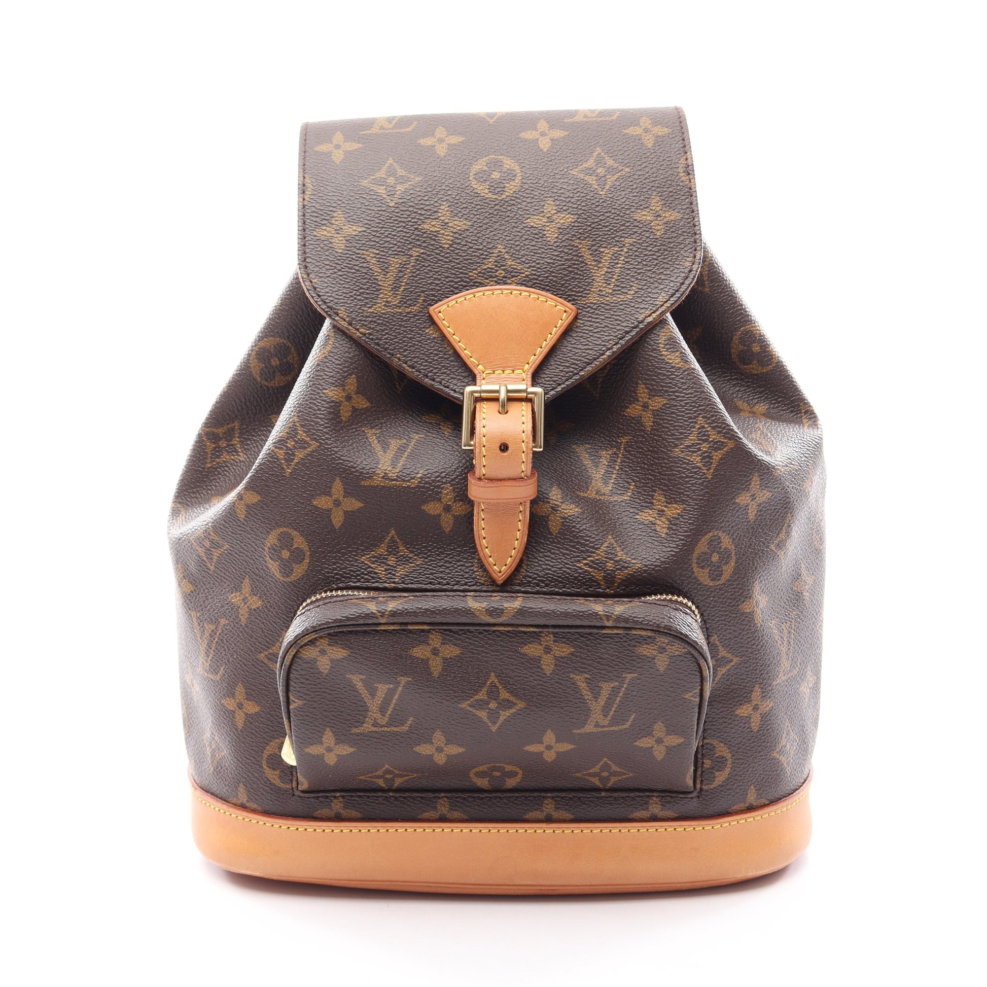 モンスリMM モノグラム バックパック リュックサック PVC レザー ブラウン ルイヴィトン バッグ LOUIS VUITTON