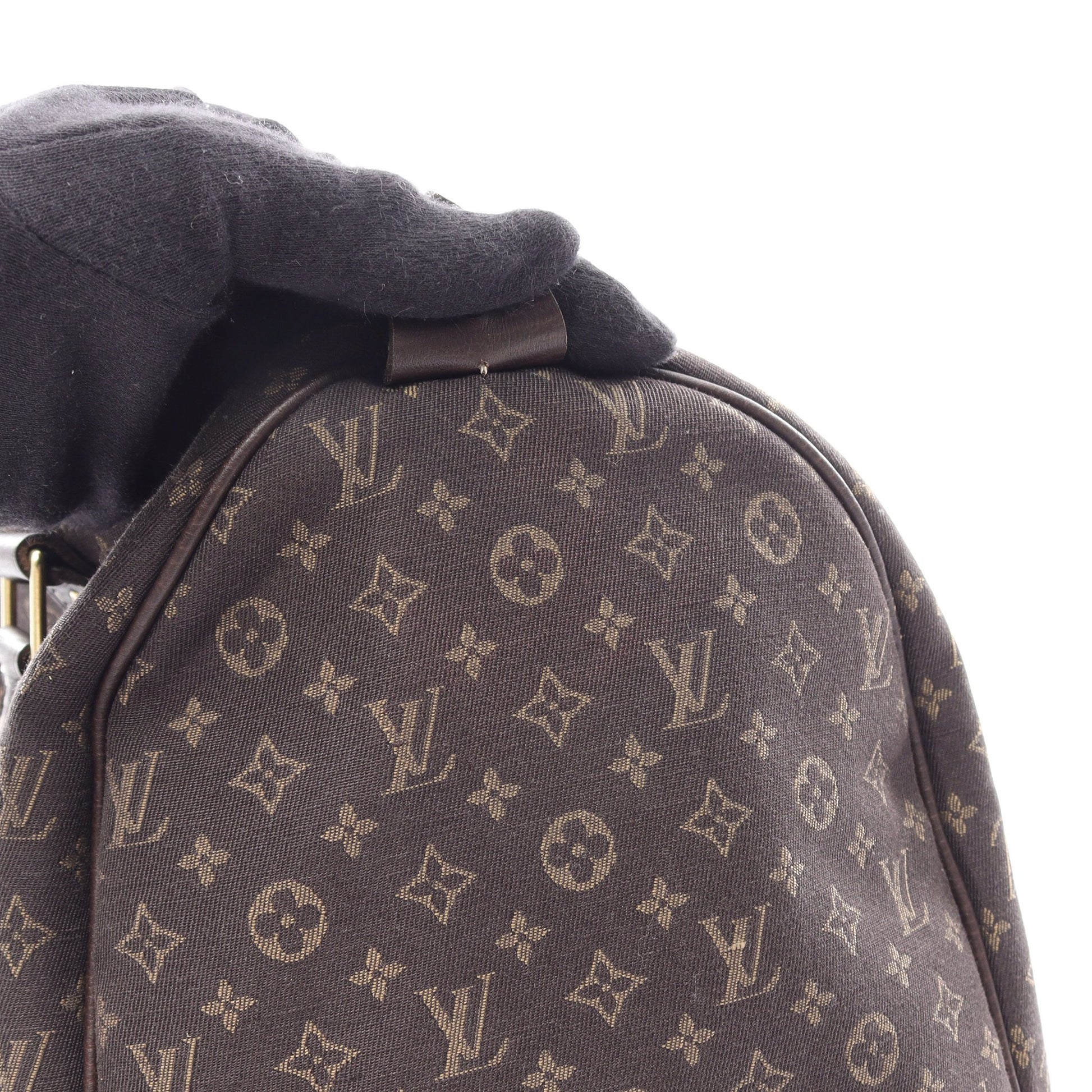 スピーディ30 モノグラムミニラン エベヌ ハンドバッグ キャンバス レザー ダークブラウン ルイヴィトン バッグ LOUIS VUITTON