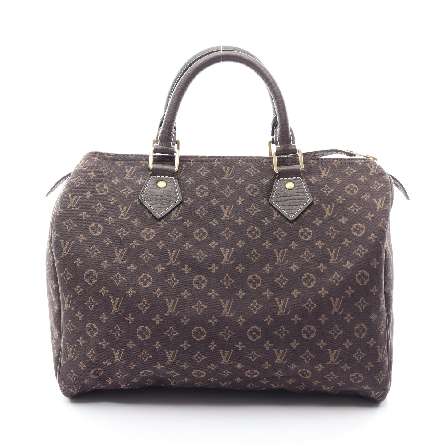スピーディ30 モノグラムミニラン エベヌ ハンドバッグ キャンバス レザー ダークブラウン ルイヴィトン バッグ LOUIS VUITTON