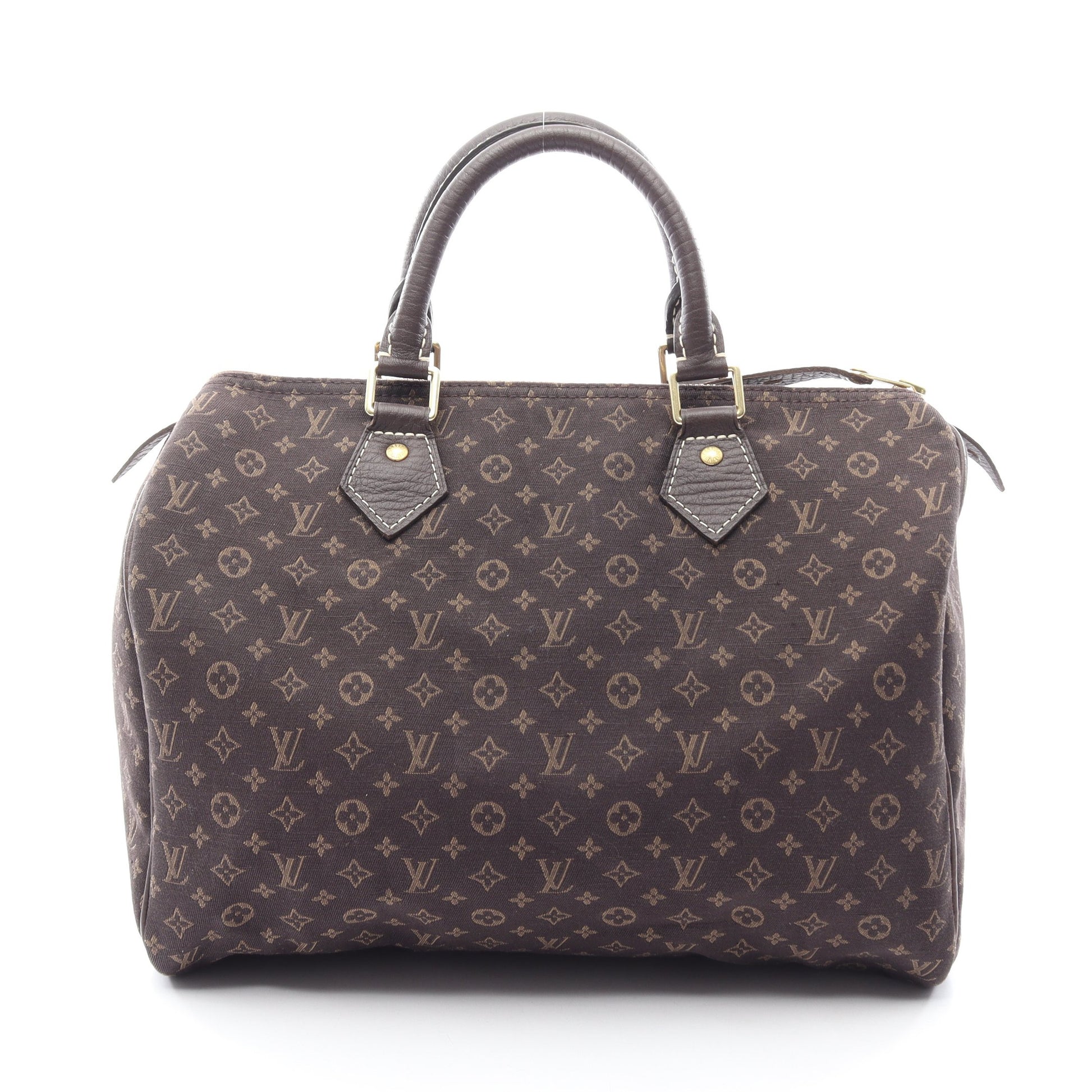 スピーディ30 モノグラムミニラン エベヌ ハンドバッグ キャンバス レザー ダークブラウン ルイヴィトン バッグ LOUIS VUITTON