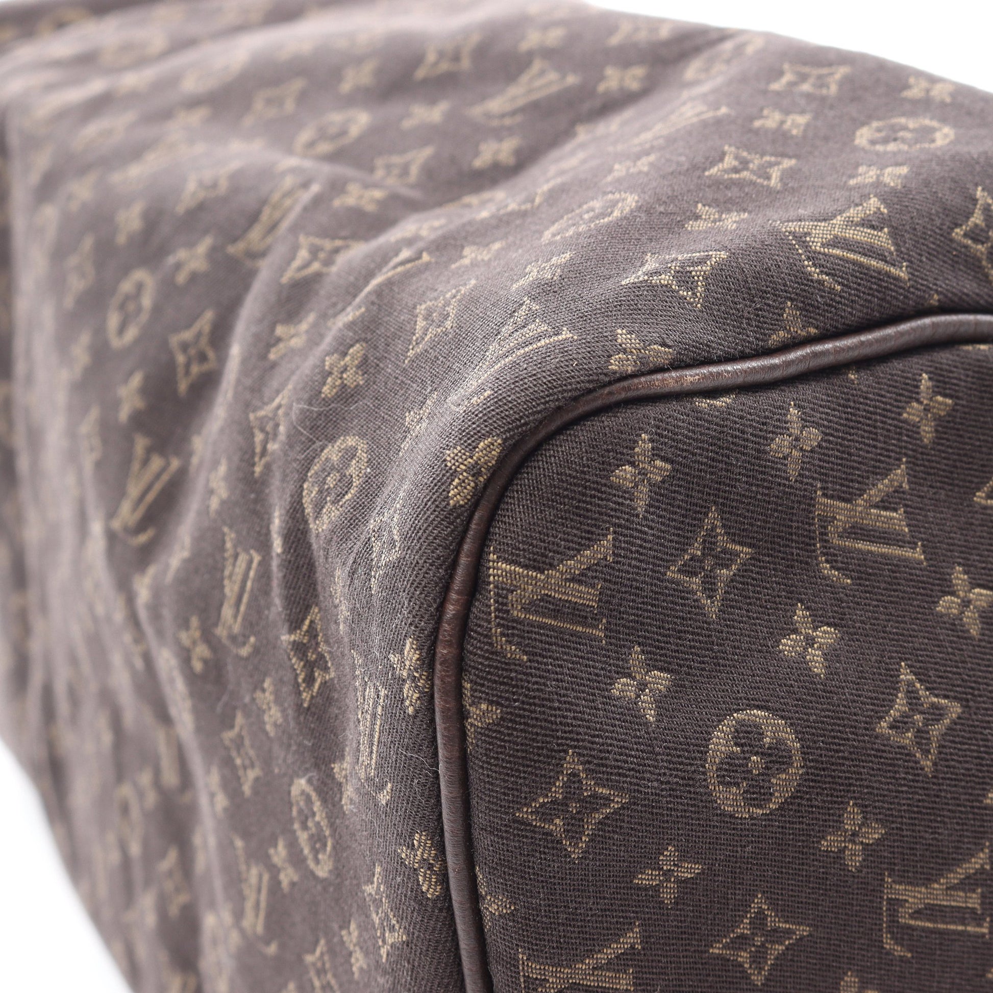 スピーディ30 モノグラムミニラン エベヌ ハンドバッグ キャンバス レザー ダークブラウン ルイヴィトン バッグ LOUIS VUITTON