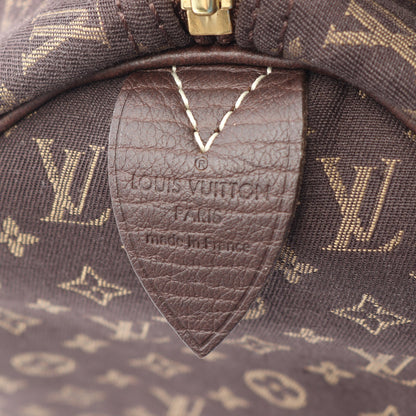 スピーディ30 モノグラムミニラン エベヌ ハンドバッグ キャンバス レザー ダークブラウン ルイヴィトン バッグ LOUIS VUITTON