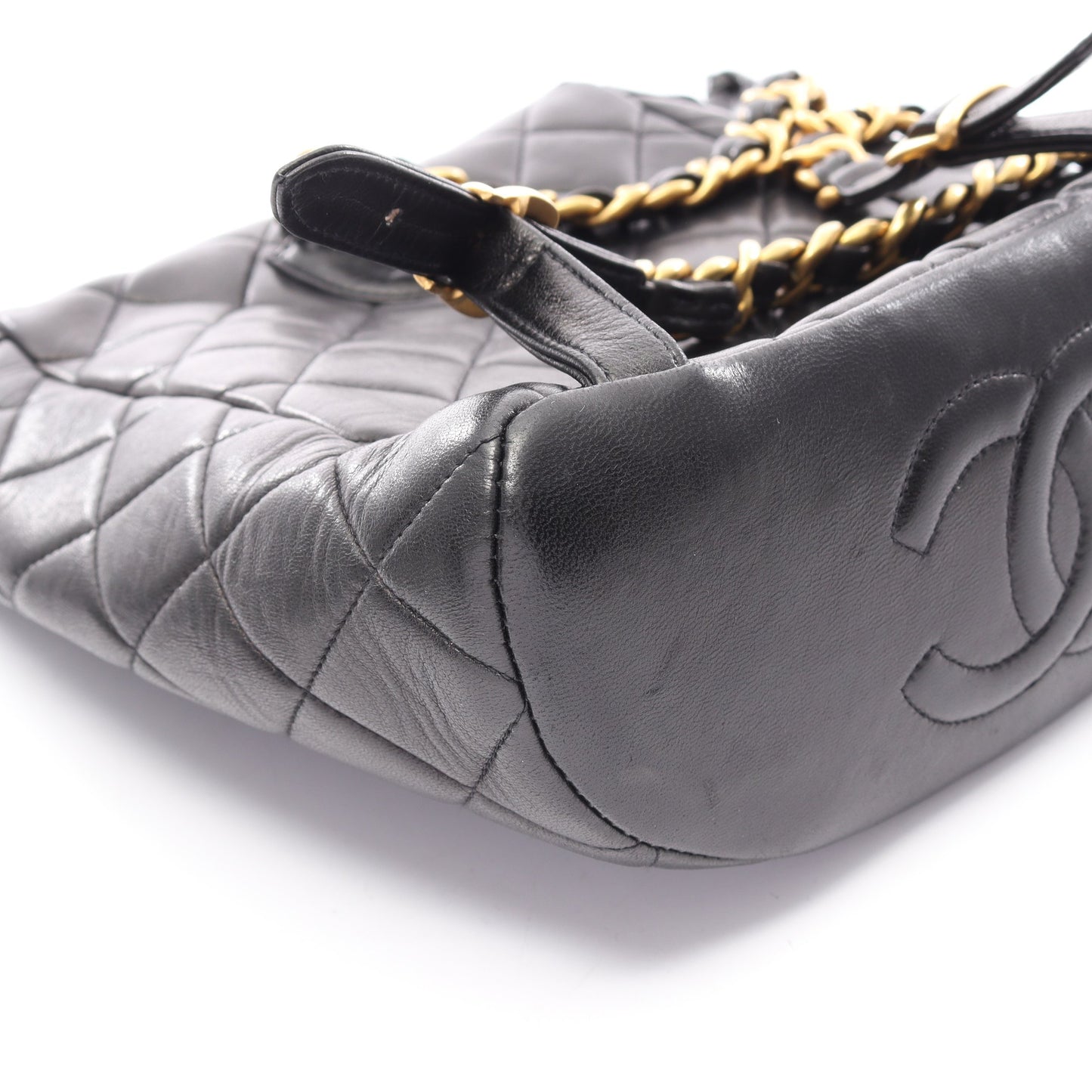 マトラッセ ターンロック バックパック リュックサック ラムスキン ブラック ゴールド金具 シャネル バッグ CHANEL