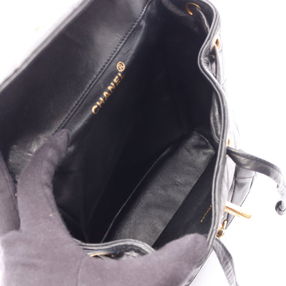 マトラッセ ターンロック バックパック リュックサック ラムスキン ブラック ゴールド金具 シャネル バッグ CHANEL