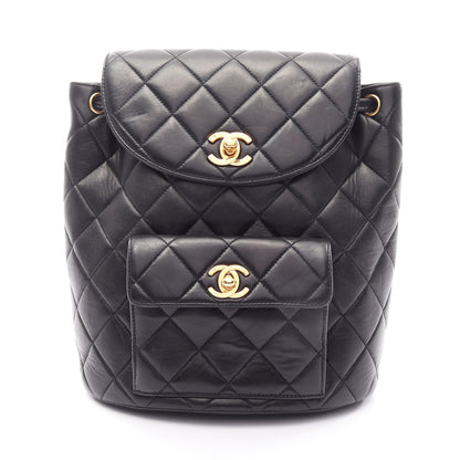 マトラッセ ターンロック バックパック リュックサック ラムスキン ブラック ゴールド金具 シャネル バッグ CHANEL