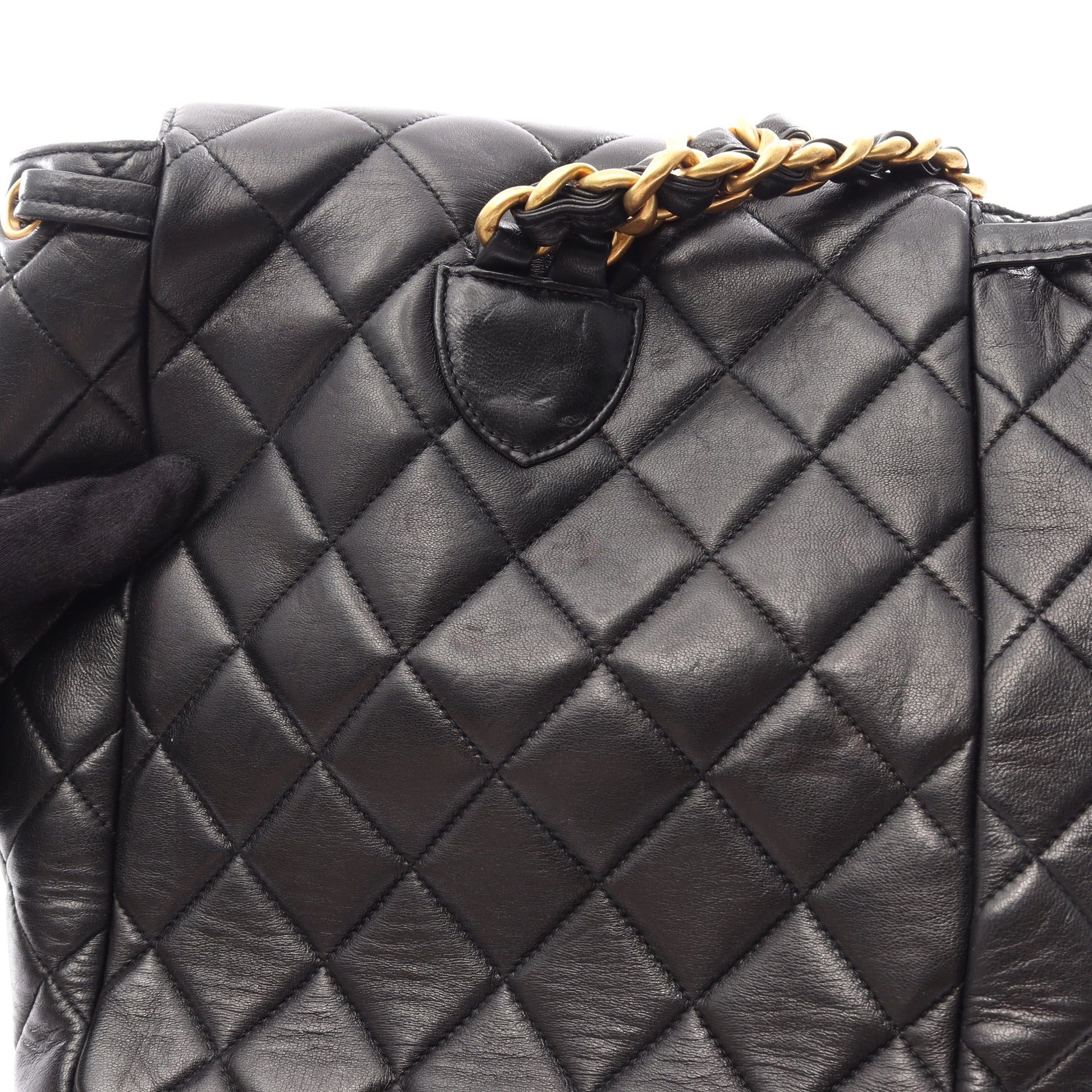 マトラッセ ターンロック バックパック リュックサック ラムスキン ブラック ゴールド金具 シャネル バッグ CHANEL
