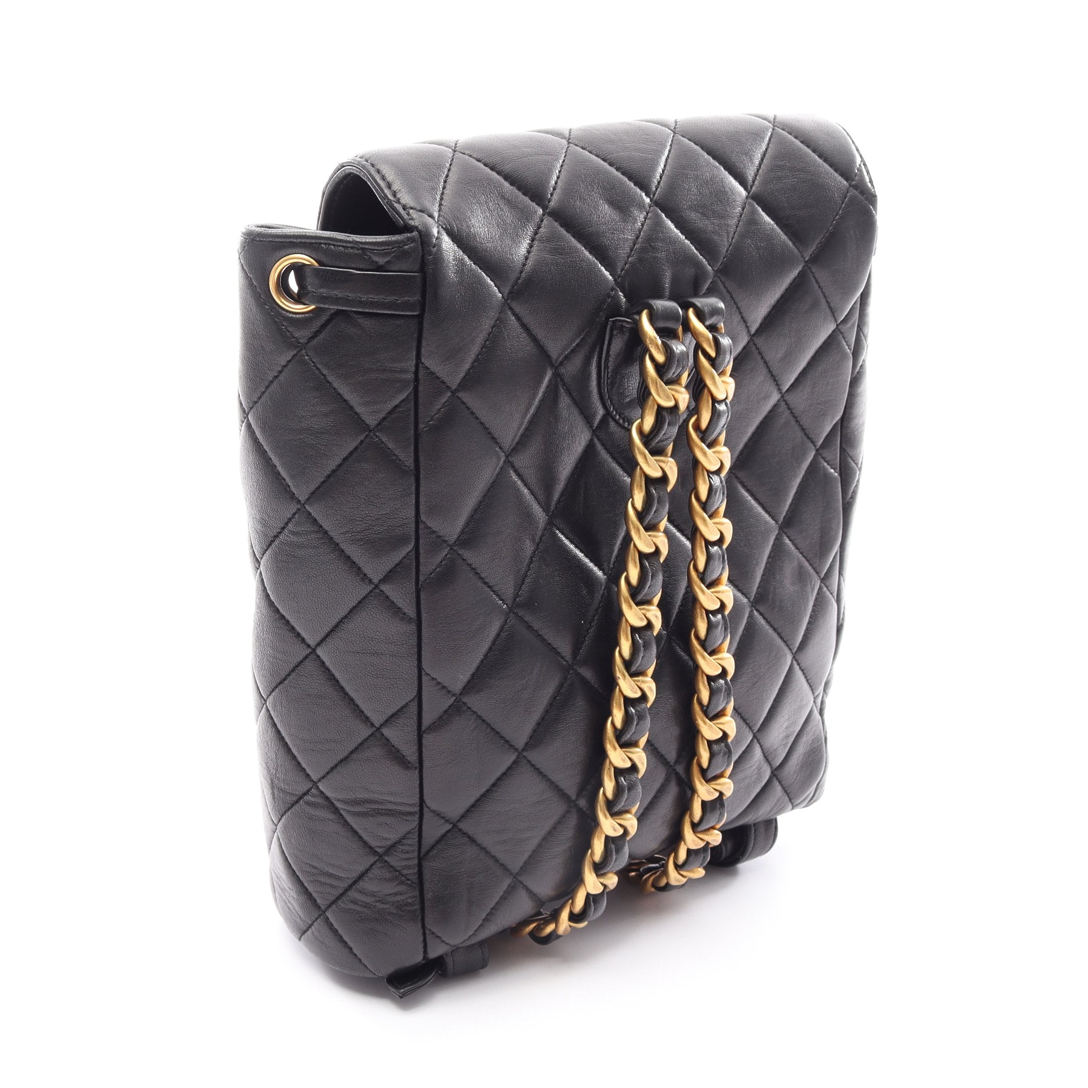 極美品 CHANELマトラッセ オールラムレザーリュック マトラッセ ターンロック バックパック リュックサック ラムスキン