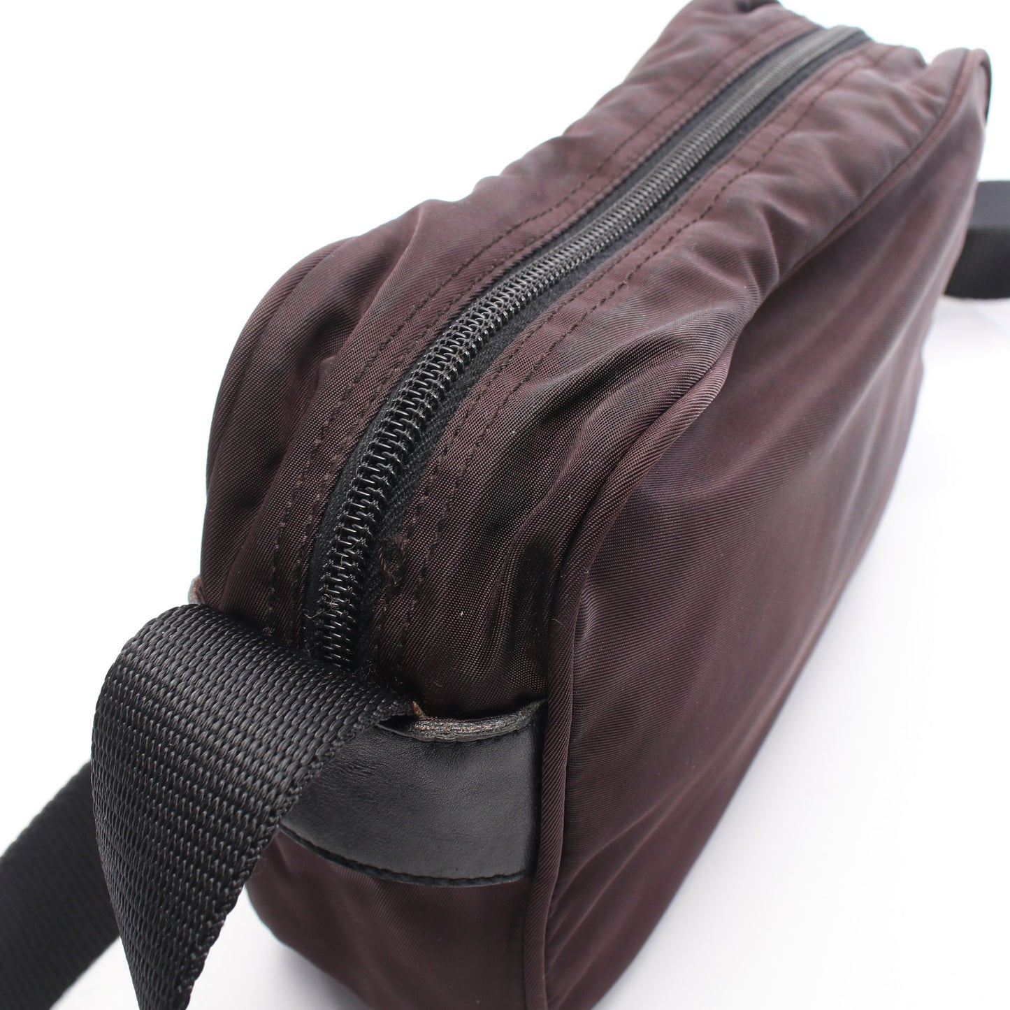 VELA SPORT ショルダーバッグ ナイロン レザー ダークブラウン プラダ