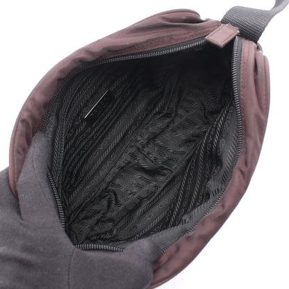 VELA SPORT ショルダーバッグ ナイロン レザー ダークブラウン プラダ