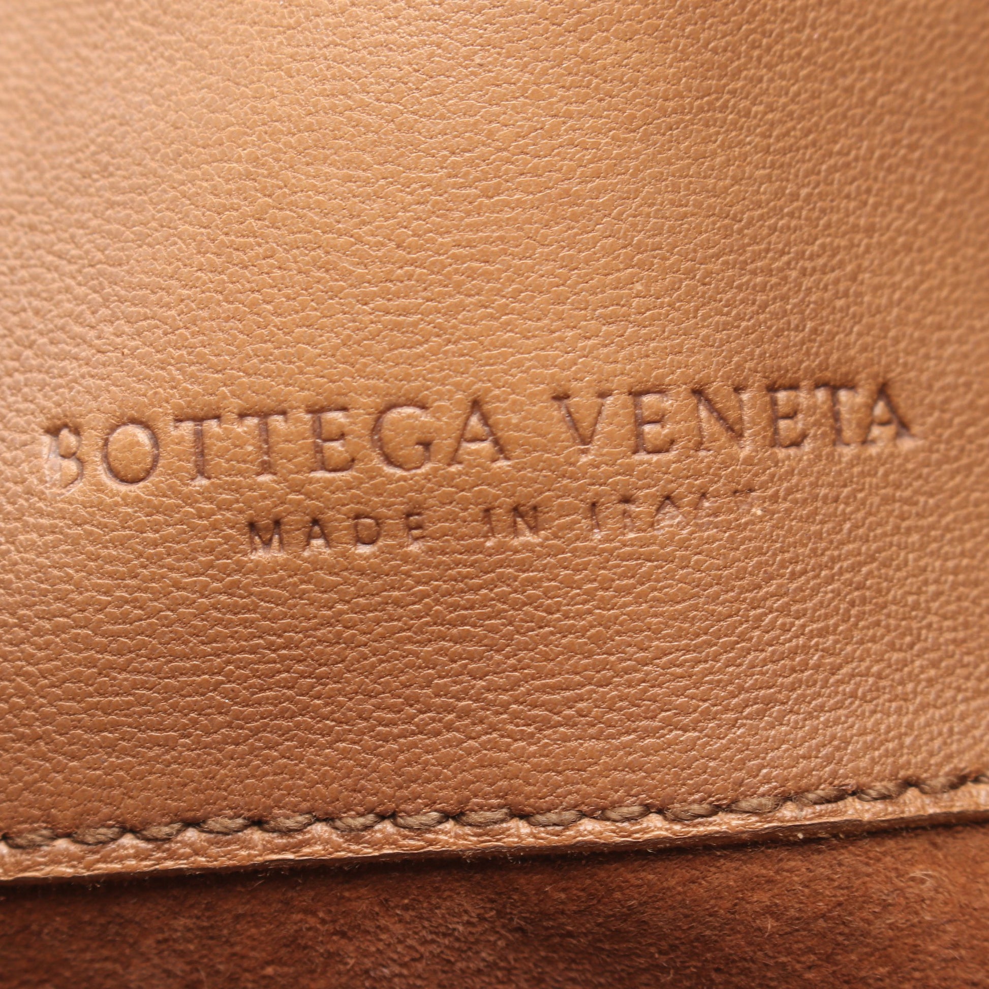 イントレチャート ハンドバッグ レザー ブラウン ボッテガヴェネタ バッグ BOTTEGA VENETA