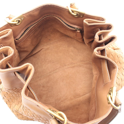 イントレチャート ハンドバッグ レザー ブラウン ボッテガヴェネタ バッグ BOTTEGA VENETA