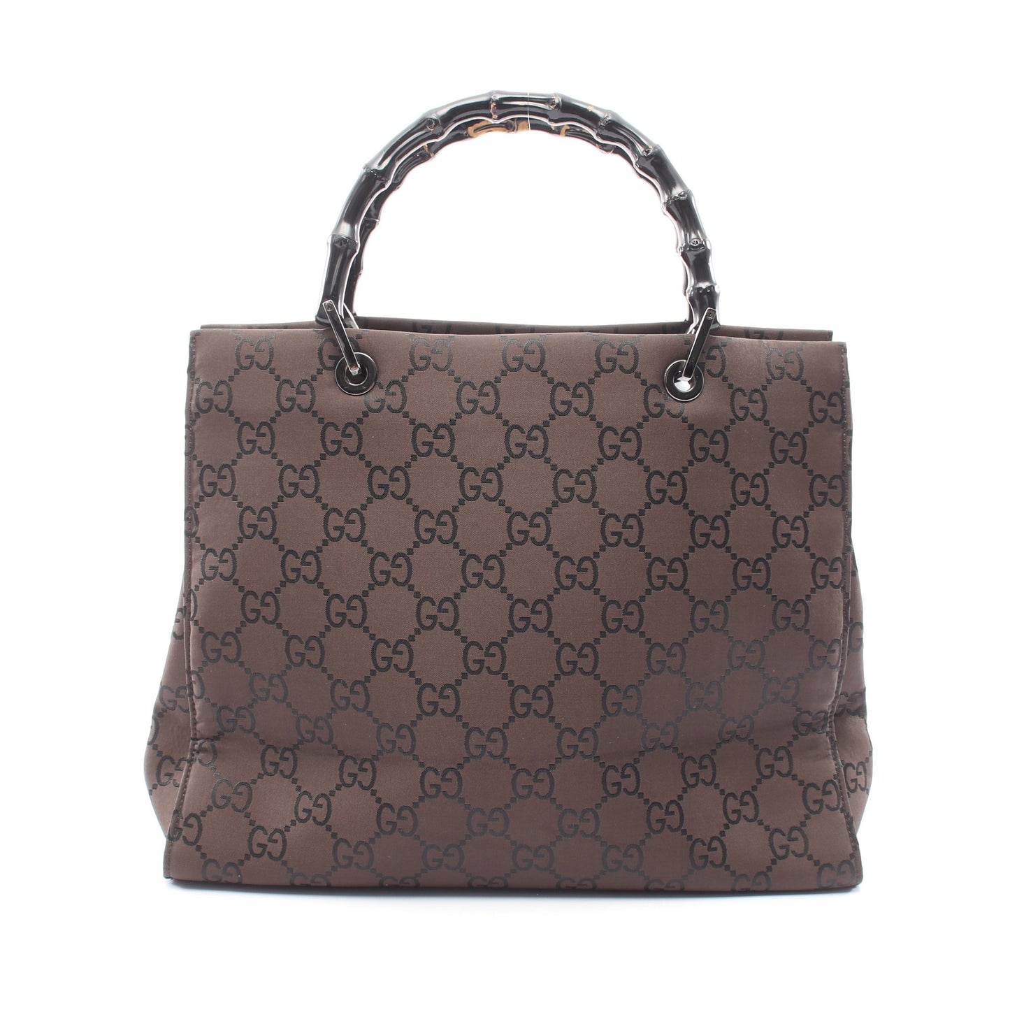 バンブー GG柄 ハンドバッグ トートバッグ キャンバス ダークブラウン グッチ バッグ GUCCI