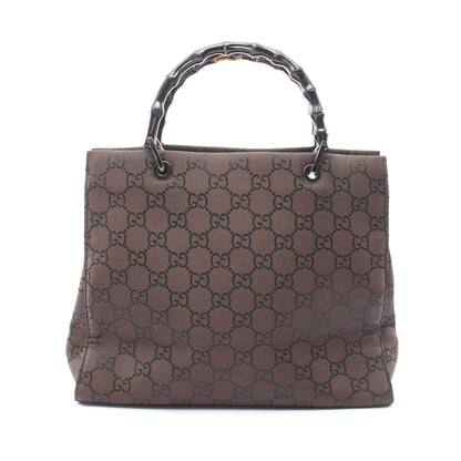 バンブー GG柄 ハンドバッグ トートバッグ キャンバス ダークブラウン グッチ バッグ GUCCI