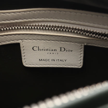 LADY DIOR レディディオール カナージュ ハンドバッグ レザー ライトブルー アイボリー ダークグリーン クリスチャンディオール バッグ Christian Dior