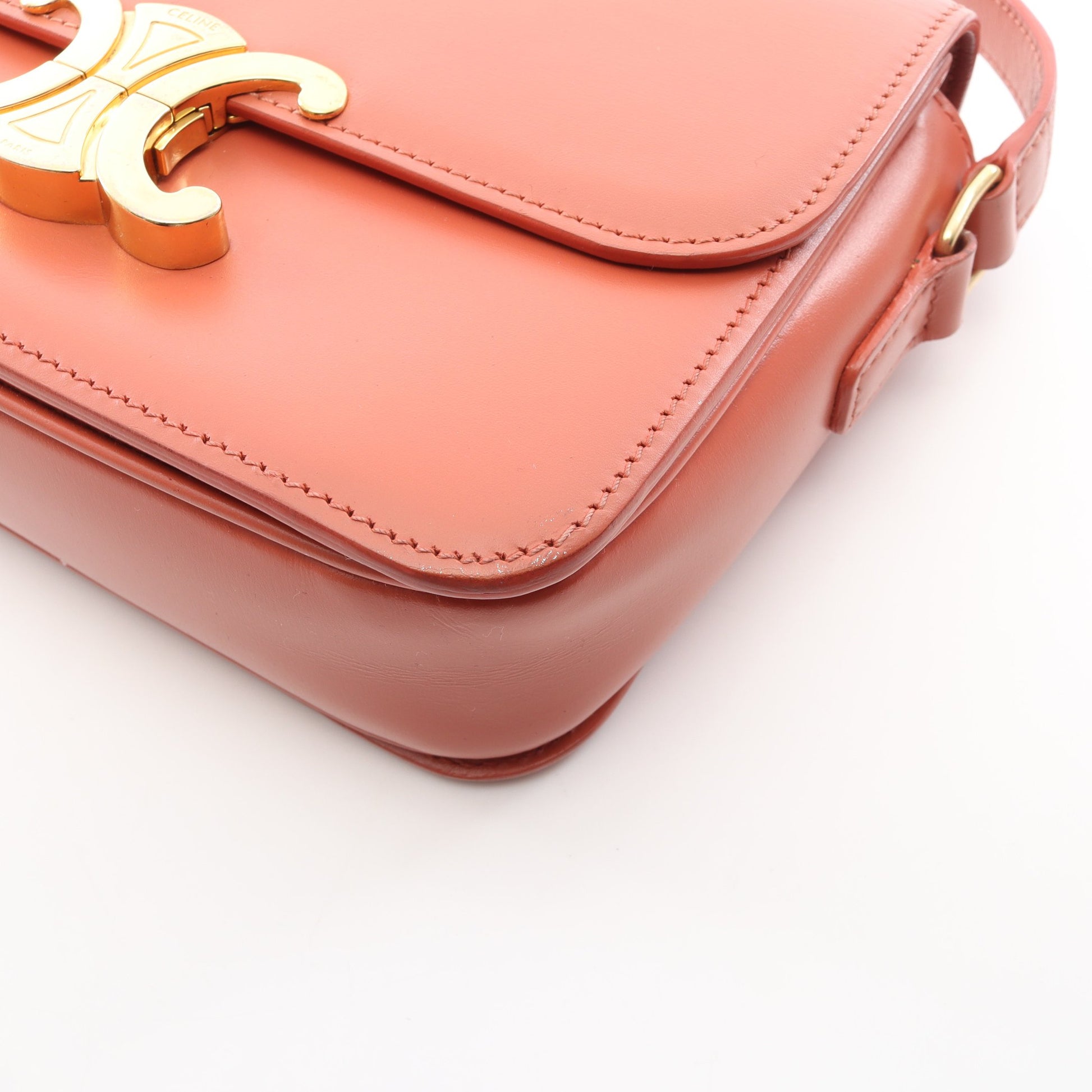 ティーン トリオンフ バッグ ショルダーバッグ レザー コーラルオレンジ セリーヌ バッグ CELINE