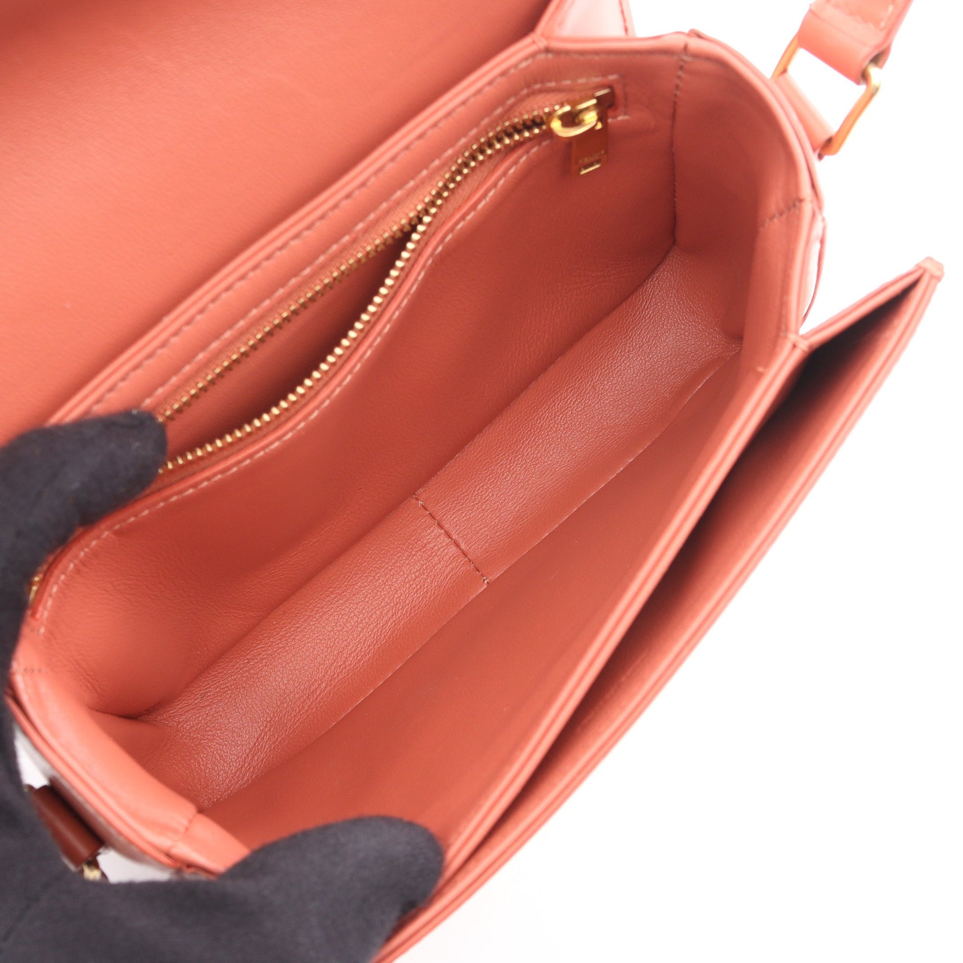 ティーン トリオンフ バッグ ショルダーバッグ レザー コーラルオレンジ セリーヌ バッグ CELINE