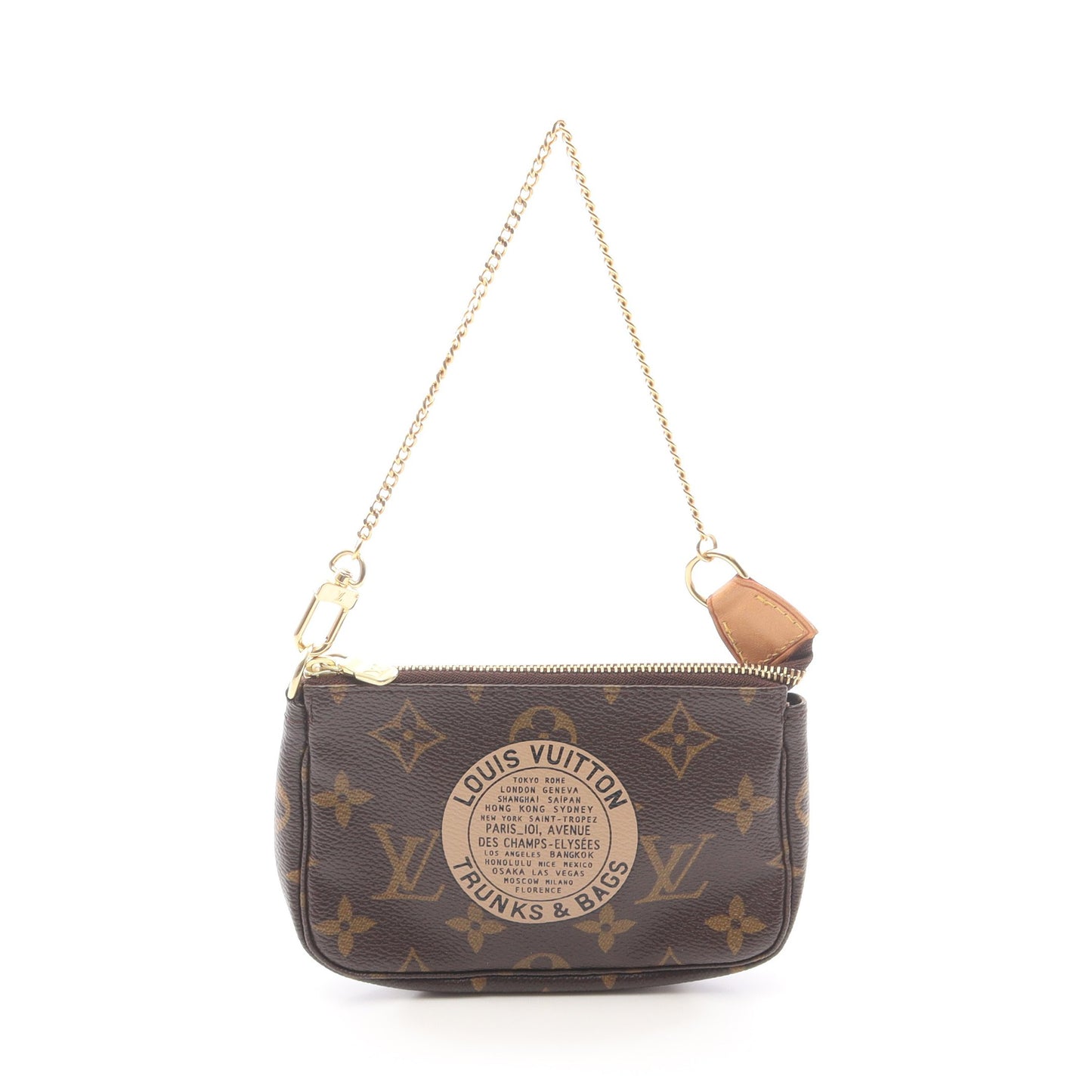 ミニポシェット アクセソワール モノグラム T&B チェーンハンドバッグ PVC レザー ブラウン ルイヴィトン バッグ LOUIS VUITTON
