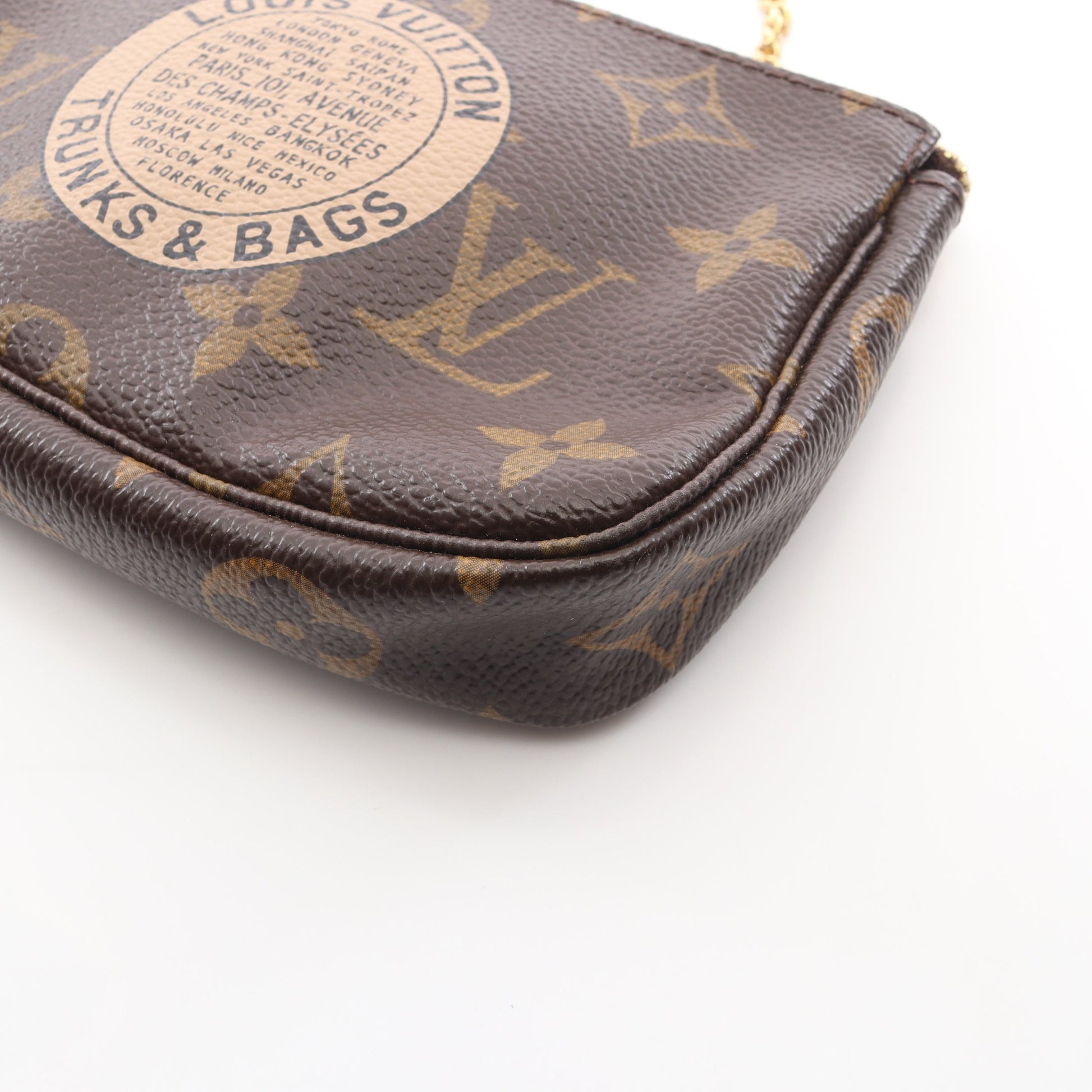 ミニポシェット アクセソワール モノグラム T&B チェーンハンドバッグ PVC レザー ブラウン ルイヴィトン バッグ LOUIS VUITTON