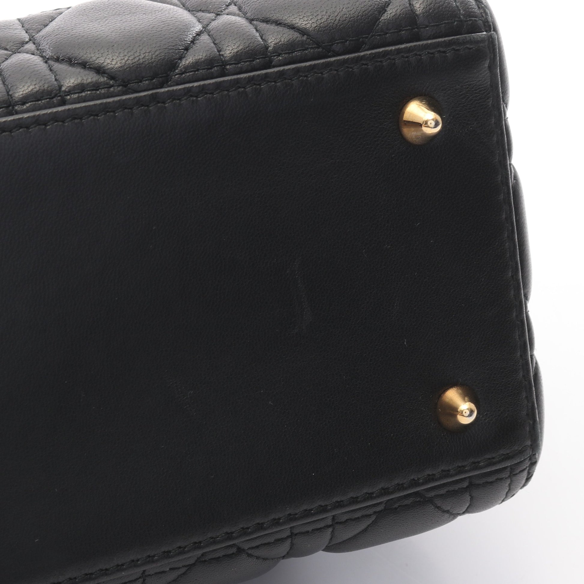 LADY DIOR レディディオール カナージュ 2WAY ハンドバッグ レザー ブラック クリスチャンディオール バッグ Christian Dior