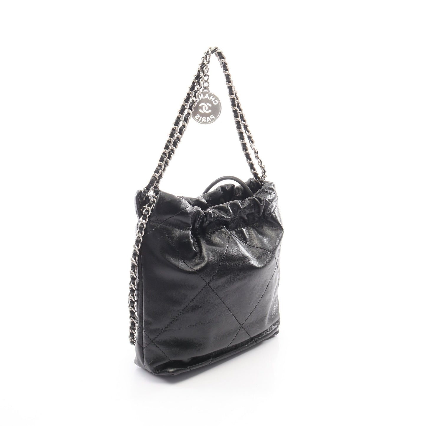 CHANEL 22 ミニ 2WAY チェーンショルダーバッグ レザー ブラック シルバー金具 シャネル バッグ CHANEL