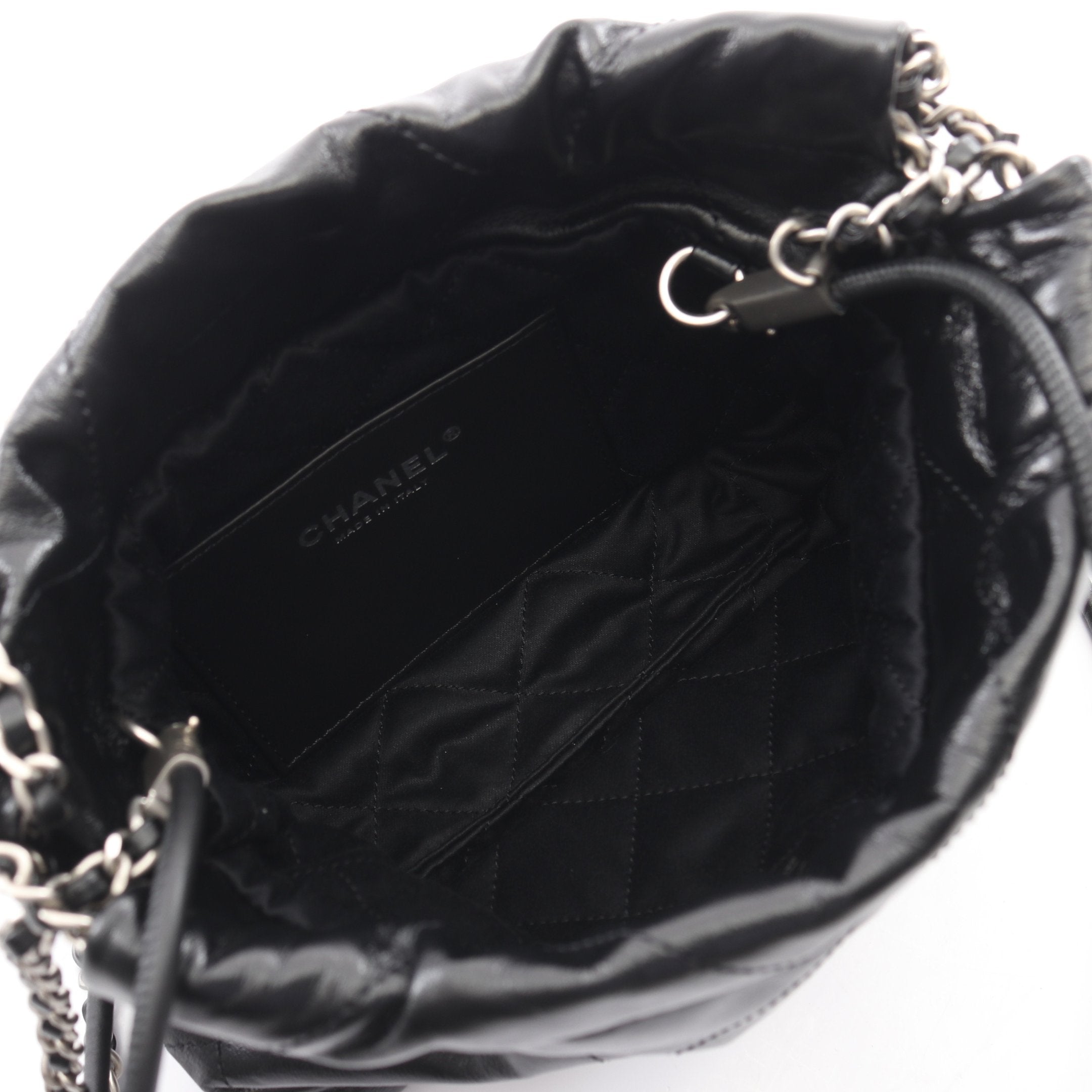 CHANEL 22 ミニ 2WAY チェーンショルダーバッグ レザー ブラック