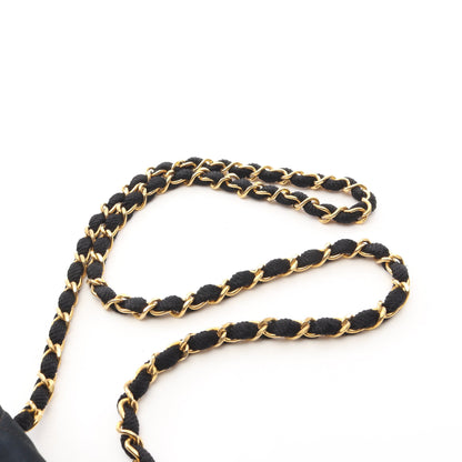 ミニマトラッセ チェーンショルダーバッグ サテン レザー ブラック ゴールド ゴールド金具 シャネル バッグ CHANEL