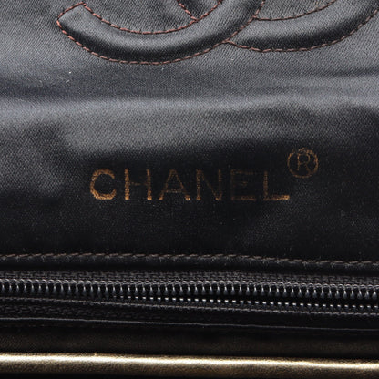 ミニマトラッセ チェーンショルダーバッグ サテン レザー ブラック ゴールド ゴールド金具 シャネル バッグ CHANEL
