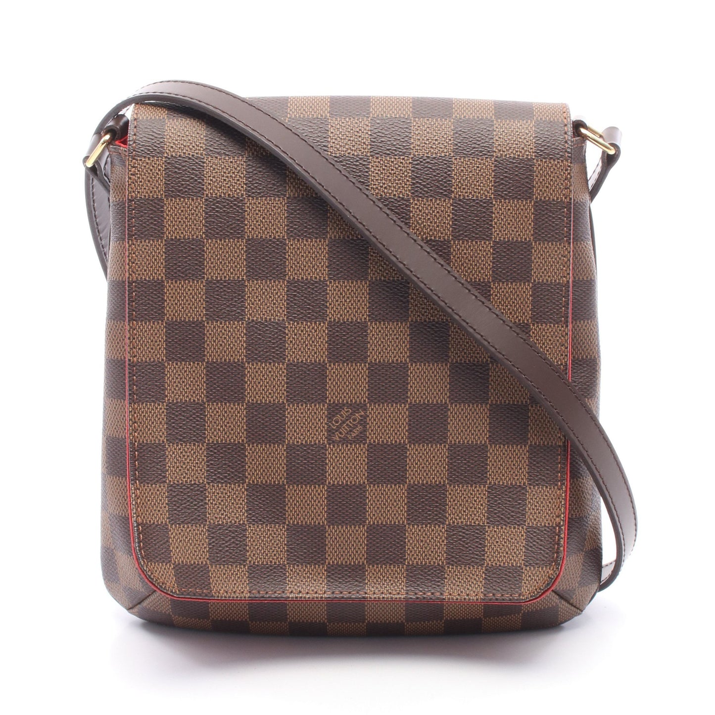 ミュゼットサルサ ロングストラップ ダミエエベヌ ショルダーバッグ PVC レザー ブラウン ルイヴィトン バッグ LOUIS VUITTON