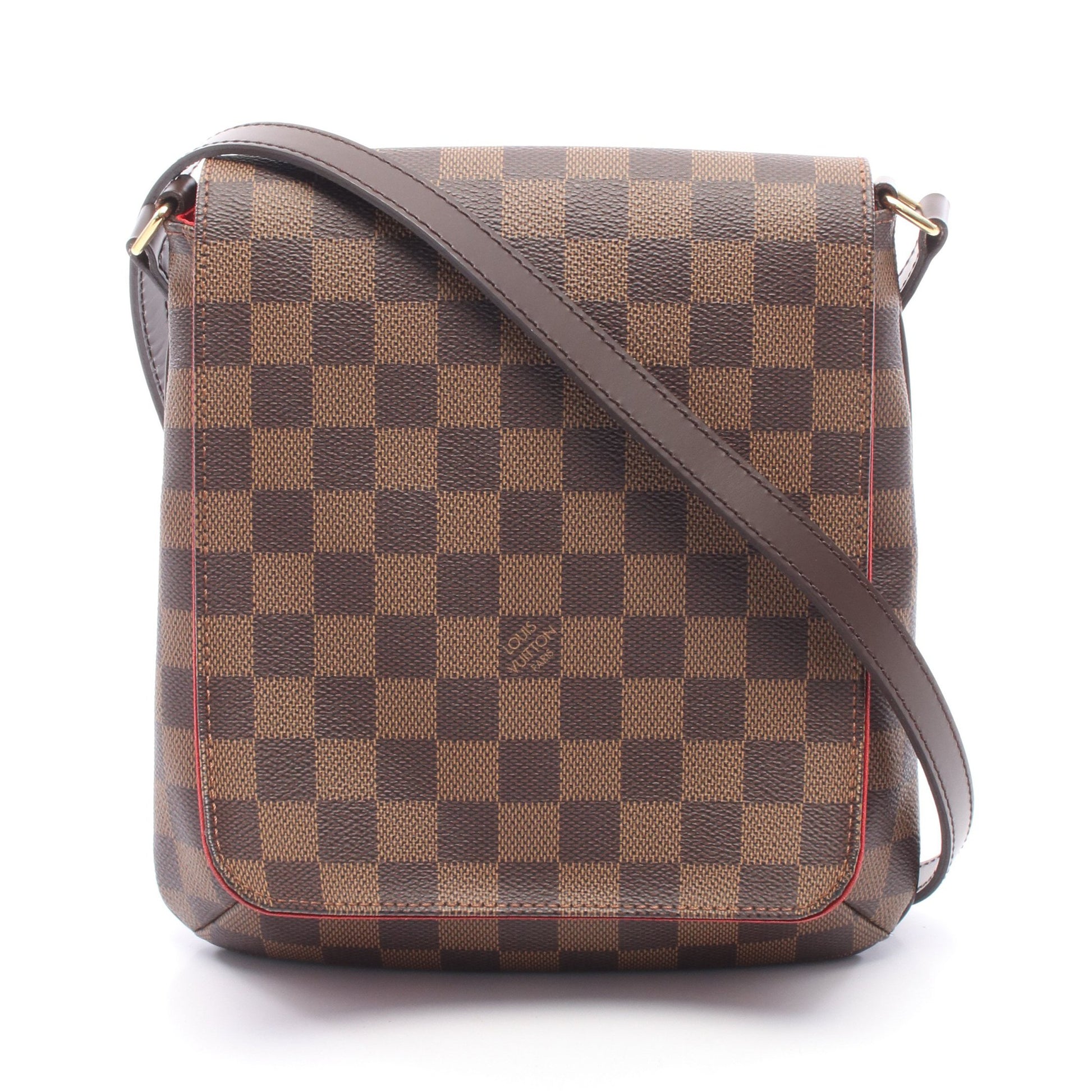 ミュゼットサルサ ロングストラップ ダミエエベヌ ショルダーバッグ PVC レザー ブラウン ルイヴィトン バッグ LOUIS VUITTON