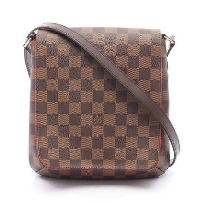 ミュゼットサルサ ロングストラップ ダミエエベヌ ショルダーバッグ PVC レザー ブラウン ルイヴィトン バッグ LOUIS VUITTON